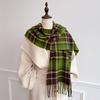 Роскошный зимний клетчатый шарф для женщин и мужчин в британском стиле, кашемировый шарф с кисточками, дизайнерский теплый женский зимний шарф-шаль.
