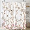 Маленькая свежая цветочная листва Цветы Шторка для душа Ванная комната Водонепроницаемый полиэстер Разные размеры 3D-печать Шторы для ванной душа