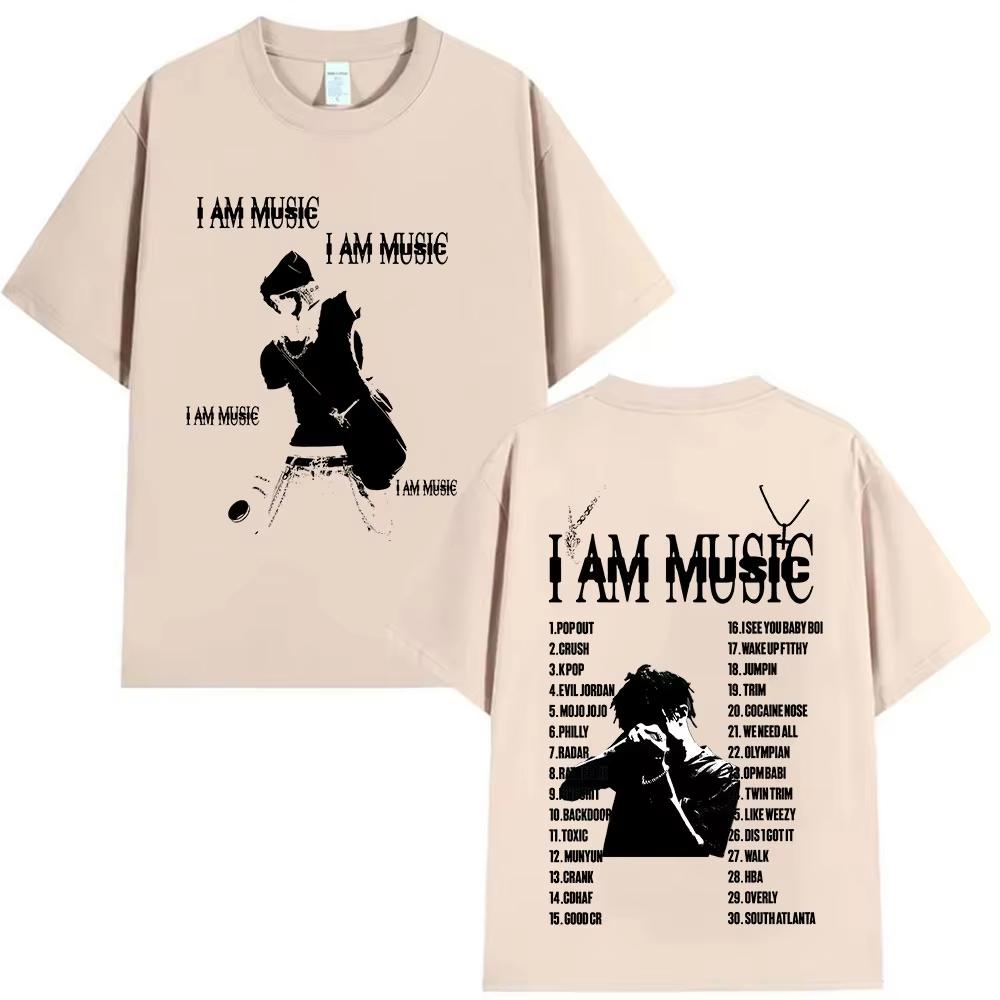 Рэпер Playboi Carti Тур I AM MUSIC 2025 Мерч Футболка Мужская Готическая Хип-Хоп Одежда Футболки Панк Короткий Рукав Хлопковые Футболки