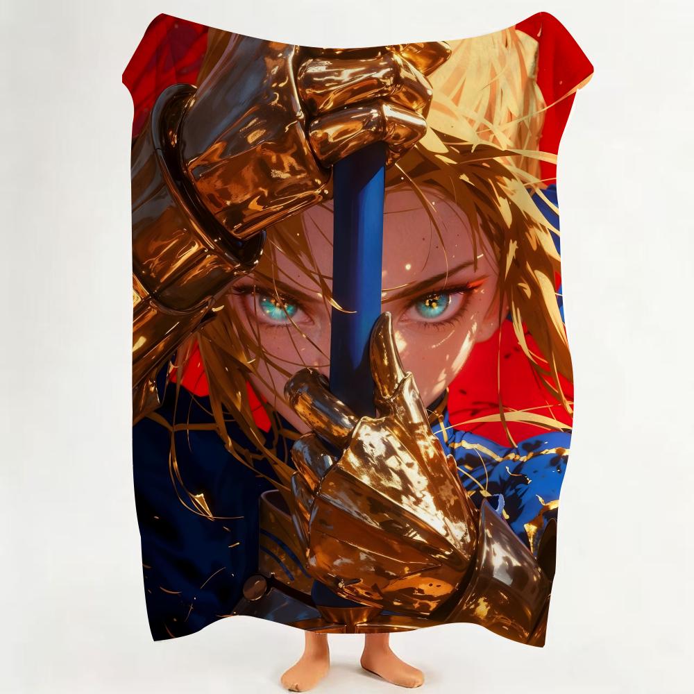 Game F Fate G Grand O Order Flannel Blanket Suitable for Sofa Living Room Bedroom