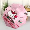 1pc Hello Kitty Christmas Automatic Open/Closed Umbrella, Portable Three-Fold Design with 8-Bone Iron Frame for Outdoor Use, Perfect Gift for Fans, Tr