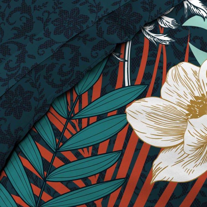 Housse de couette coton 6 pieces 240 x 260 cm Fleur d&amp;#39adison