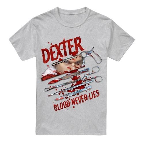 Dexter Mens Blood Never Lies T-Shirt