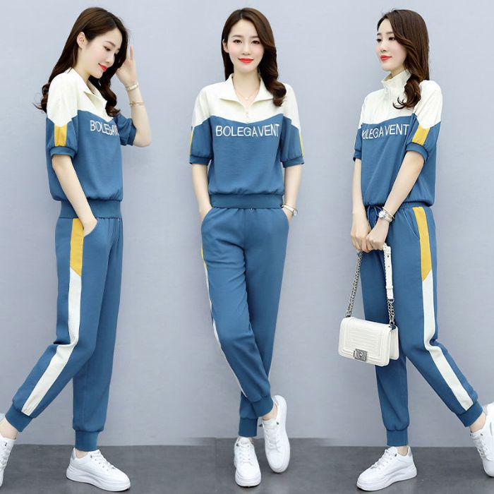 Summer 2025 Women's Trendy Sporty Two-Piece Jogger Set: Age-Reducing & Stylish Casual Wear