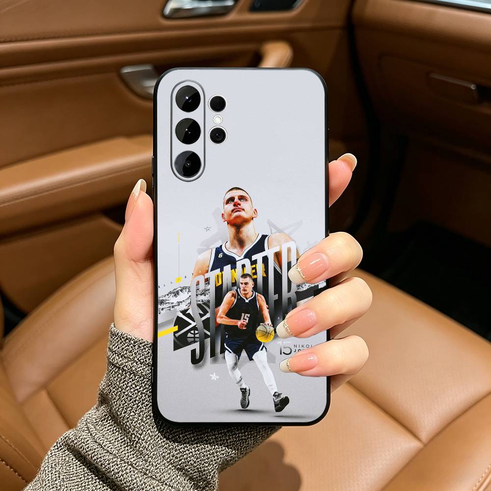 Мягкий силиконовый чехол N-Nikola- Jokic 15 MVP для Samsung S25, S24, S21, S22, S23, S30, Ultra, S20, Plus, FE, Lite-Черный