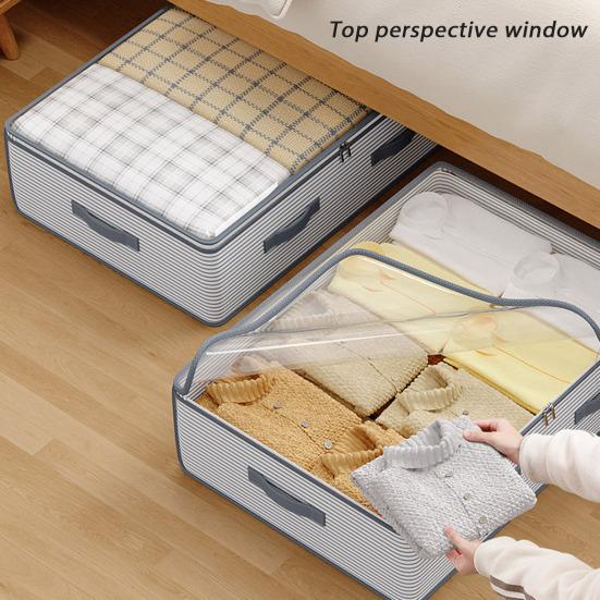 Сумка для хранения под кроватью Складные контейнеры для хранения с прозрачным верхом Многоразовый органайзер для шкафа