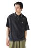Beams Heart Men's S/S Polo Shirt with Fade Emblem and Pique, Black, Size M