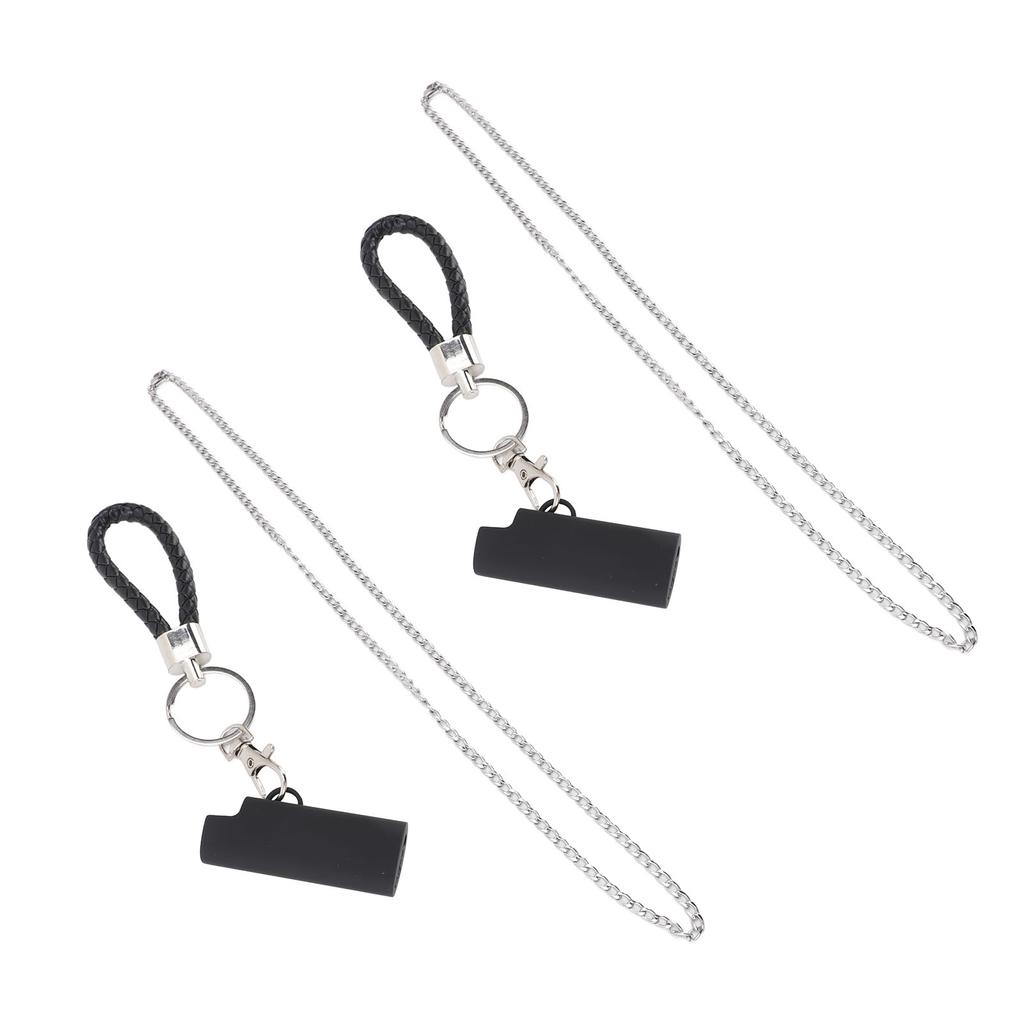 2PCS Hit Fire Machine Holder Keychain 6x2.4x1.4cm Metal Lighter Container Holder Keychain with