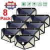 1/2/4/8 Pcs 100 LED Solar Lights Outdoor Solar Powered Motion Sensor Lights Outdoor Waterproof Wall Lamp Night Light with 3 Modes 270deg Wide Angle