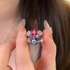 Fashion Charm High Quality Dragon Fruit Ruby Red Rings for Women Retro Simple Blue Crystal Ring Engagement Jewelry