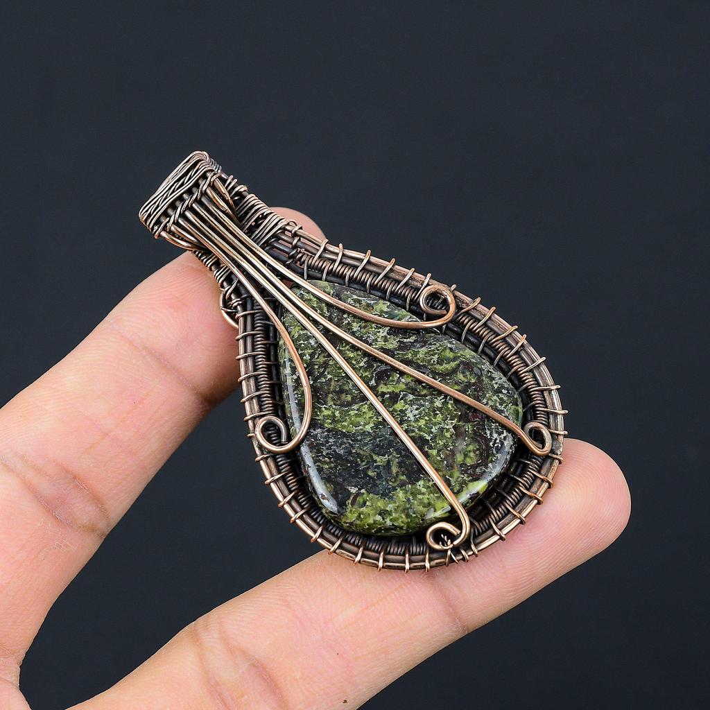 Подвеска из яшмы Драконьей крови, обернутая медной проволокой 999 пробы, Ювелирные изделия с подвеской из драгоценного камня ручной работы, Подарки для жены, Новая подвеска