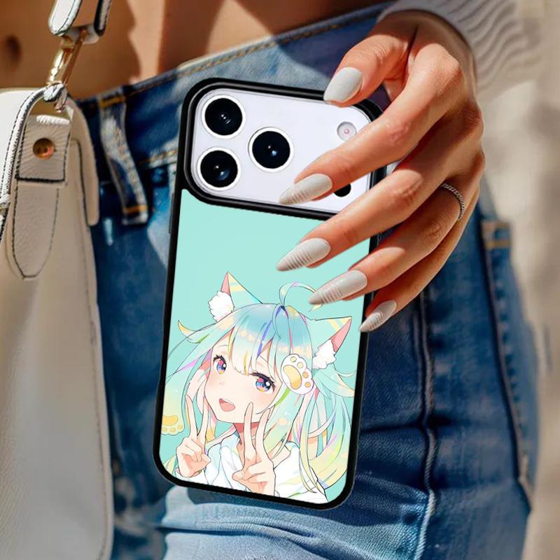 Мягкий чехол для телефона с аниме-девушкой-кошкой Для iPhone 17 Air 14 15 13 12 Max Чехол Для Apple 14 15 16 16e 11 Pro Max Plus Coque