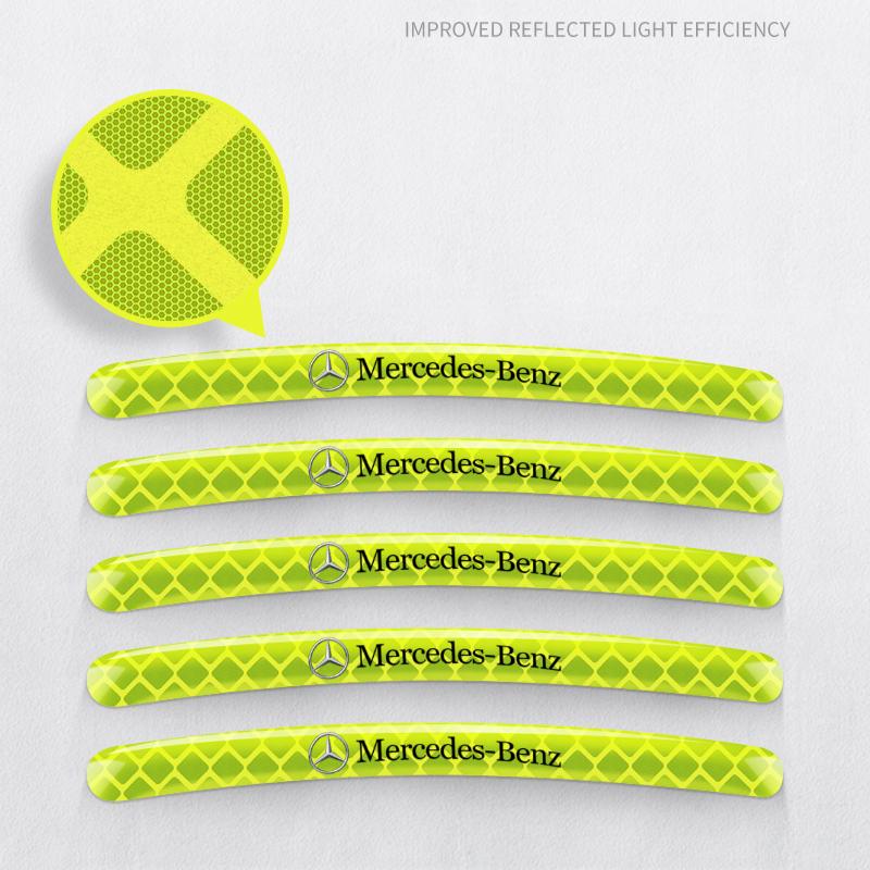 Светоотражающая наклейка на ступицу колеса автомобиля Светоотражающие полосы на обод шины Для Mercedes-Benz AMG C500 C200 C300 A B C E GLA CLA GLK GL ML GLE W204 W205 W203 W211