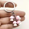 5 Colors Cute Cartoon Mushroom Keychain Resin Pendant Keychain Color Mushrooms Keychain Forest Party Men or Woman Jewelry Gift