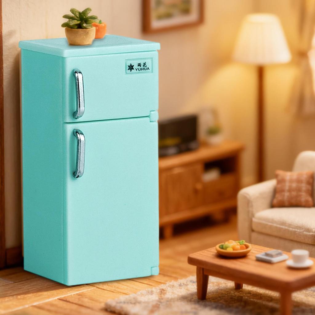 1:12 Мебель для кукольного домика Холодильник Аксессуары для кукольного домика Сцена из жизни Сделай сам Игрушка для ролевых игр для детей 3+