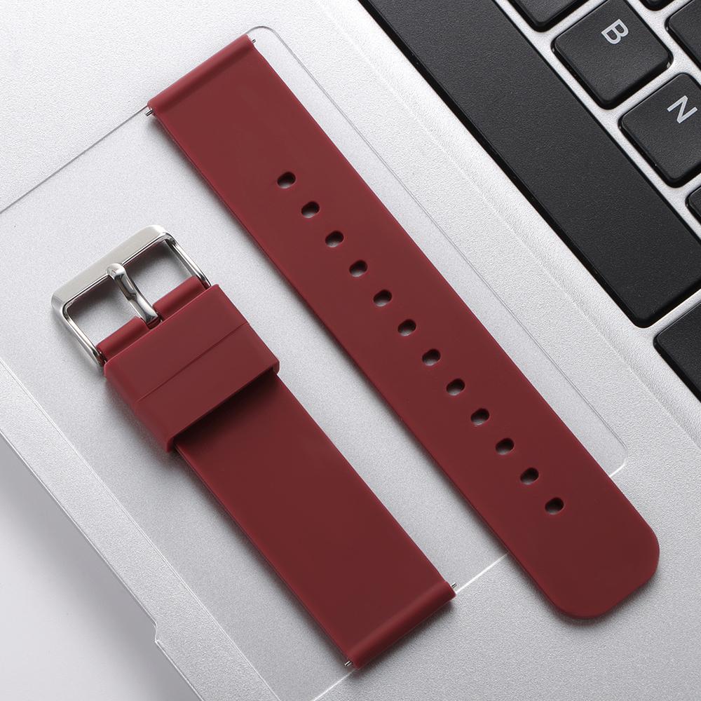 Быстросъемный силиконовый ремешок для часов 20 мм 22 мм Мягкий водонепроницаемый браслет для часов Huawei Gt3/GT5 Ремешок для смарт-часов