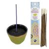 Green and Gold Cast Iron Incense Holder + Indian Patchouli Incense