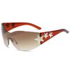 Futuristic Y2K Sunglasses Rimless Shades Trendy Star Wrap Around Sun Glasses  for Women