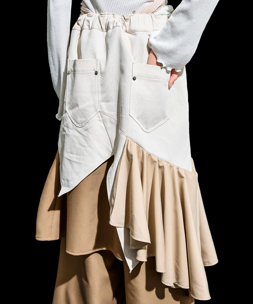 Lekyulli Ruffle Detail Skirt Pants Beige