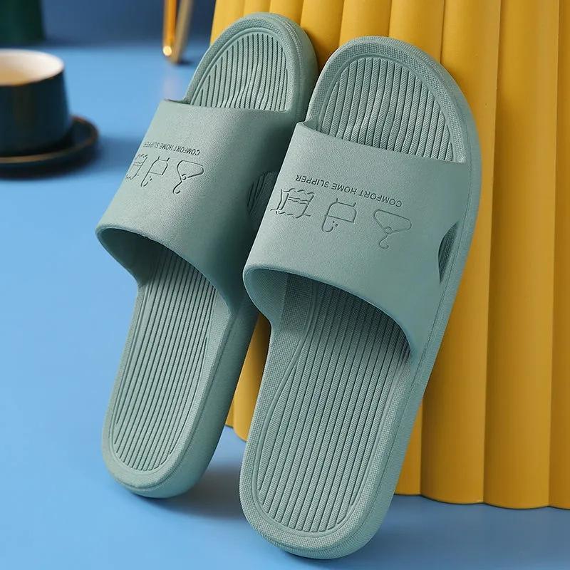 Unisex Large Size Solid Color Non-slip Home Bathroom Slippers Spring Summer Outdoor Casual Flat Slippers