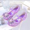 Girls Princess Shoes Children's High Heels Summer Leather Shoes Summer Crystal Shoes with Dress Rhinestones Little Girl Performance Shoes