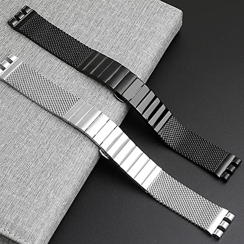 ZHUOLEI Сменный ремешок для часов для Swatch, 19 мм, 20 мм, 21 мм, Миланский сетчатый браслет из нержавеющей стали