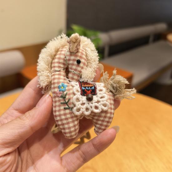 Брелок Подвеска для сумки Хлопок Лен Шарм Лошадь Винтаж Школьный Рюкзак Кольцо для ключей Портативные Аксессуары для сумки