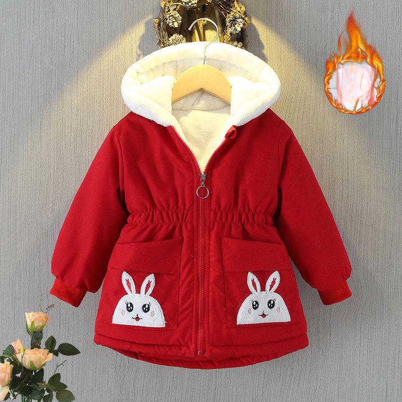 Зимняя одежда для девочек, утепленные куртки, детская одежда с хлопковой подкладкой, одежда для девочек в стиле вестерн, топы из бархата, зимняя одежда с хлопковой подкладкой