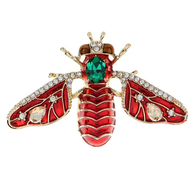 New Rhinestone Bee Brooches For Women Spring Insect Design Pin 4 Colors Available Coat Accessories High Quality