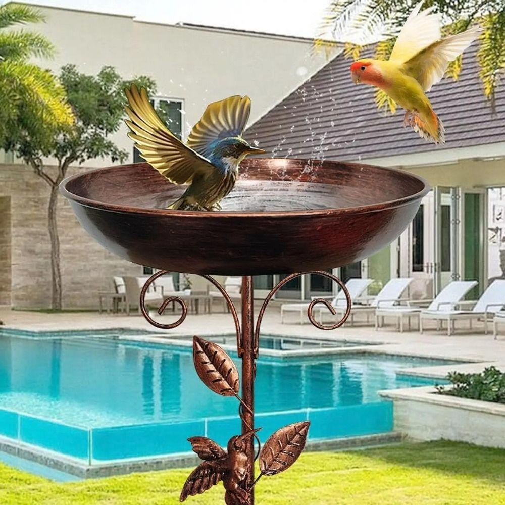 Vintage Garden Birdbath Sturdy Bird Feeding Dish Bird Raising Tool Bird Water Bowl  Courtyard