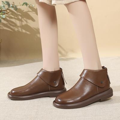 2024 Высококачественная обувь для женщин, женские ботинки на молнии, модные повседневные ботинки с заклепками, женские ботильоны с круглым носком, горячая распродажа, Zapatos Mujer