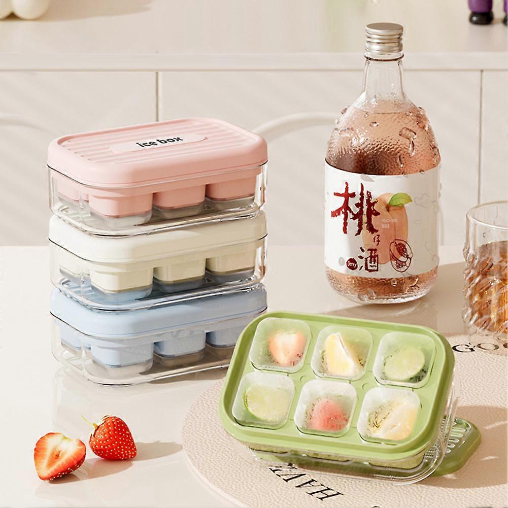 Easy Release Press Ice Maker Box with Cover for Home Drinks Space-Saving Stackable Household Food-Grade Ice Tray for Kitchen Convenience