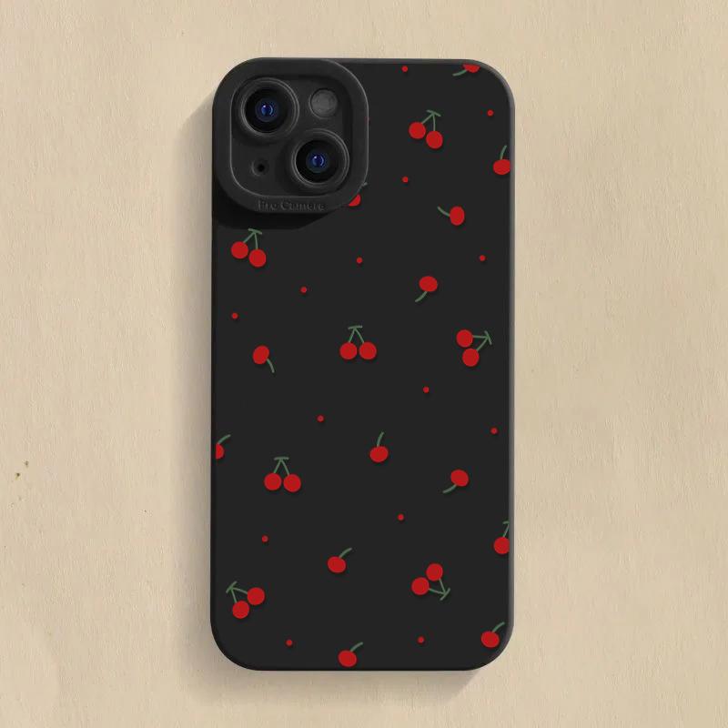Милый Чехол для Телефона из Силикона с Рисунком Вишни Для Xiaomi Mi 15 14T 13T 12T Pro 14 13 11 Lite 5G NE Poco F6 F5 X5 M6 X7 Pro Мягкая Крышка