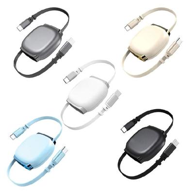 Кабель USB Type C для передачи данных и зарядки 240 Вт, Плоский выдвижной шнур USB Type C для работы за столом, дорожной сумки и использования в автомобиле