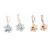 Synthetic Rhinestone Ginkgo Ear Pendant Double-layer Sweet Earrings Jewelry Ginkgo Earrings  Party