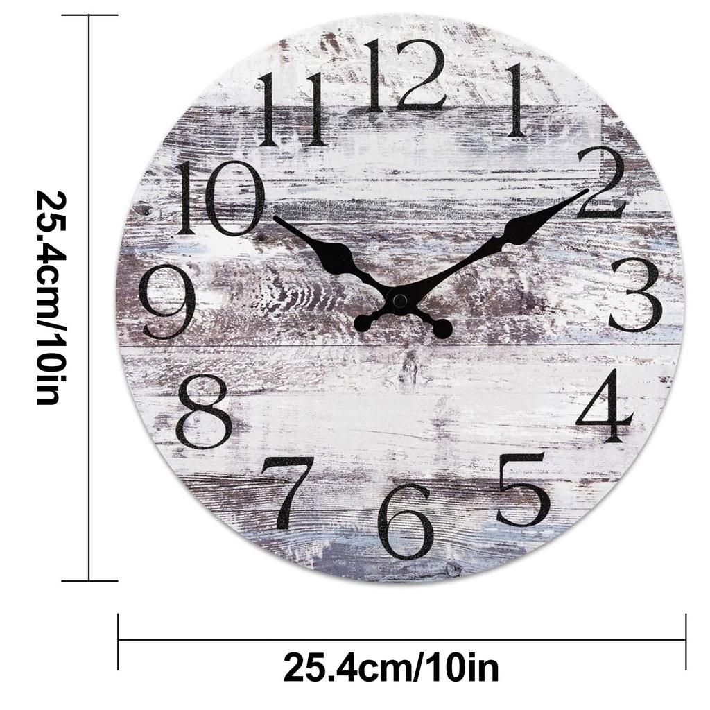 Silent Non Ticking Wall Clocks Battery Operated, Themed Clock For Bathroom Kitchen Home Office Living Room Bedroom
