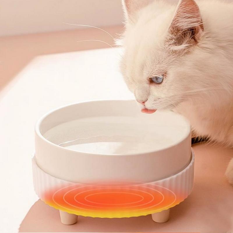 Dogs Heated Water Bowl For Pet Winter Heated Water Feeder Constant Temperature USB Rechargeable Heating Bowl Pet Accessories