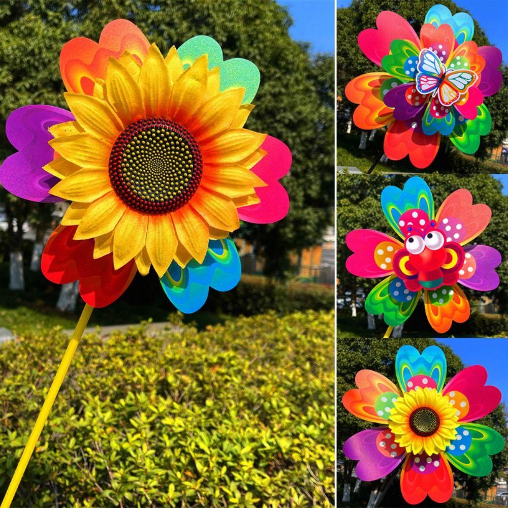 Raise Double Layered Colorful Butterfly Dance Windmill Outdoor Party Picnic Decor