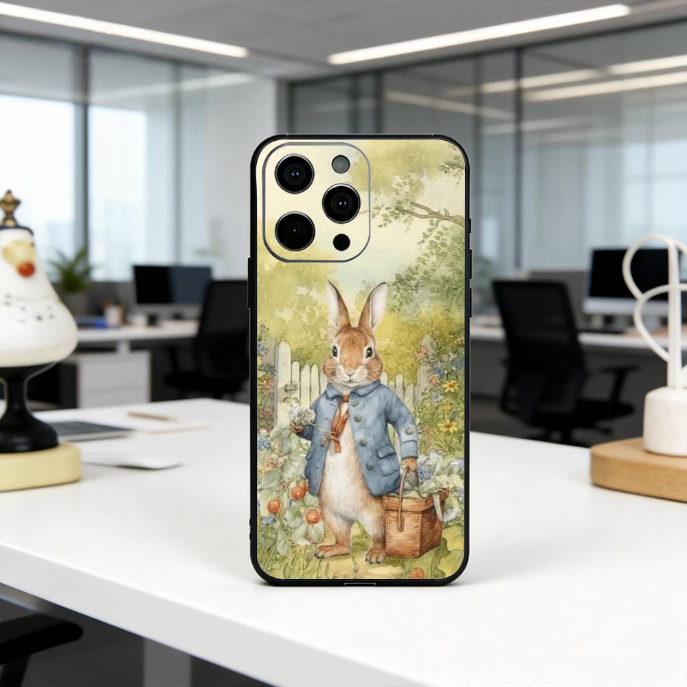 Милый чехол для телефона R-Кролик P-Питер-RP Силиконовый Мягкий Для IPhone 17 16 15 14 13 12 11 X XR Plus Pro Max Plus