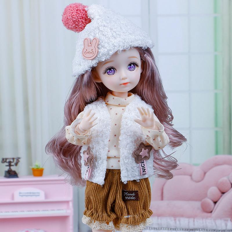 BJD Кукла и Одежда Множество Подвижных Суставов 30см 1/6 3D Глаза Кукла Девочка Наряжать Подарок на День Рождения Игрушка