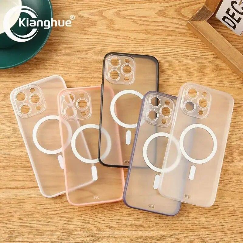 Роскошный ультратонкий матовый магнитный жесткий чехол Magsafe для iPhone 15 14 13 12 11 Pro Max с матовым покрытием для iPhone 15 14 Plus