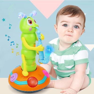 Музыкальная танцующая игрушка-гусеница-саксофон, светодиодные фонарики, забавная электрическая музыкальная игрушка для детей, идеальный подарок для обучения и игр