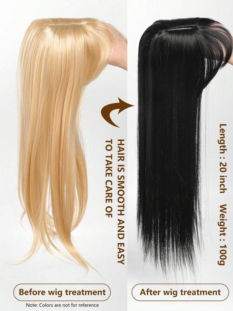 Синтетический длинный прямой верхний слой для волос с челкой, накладные волосы, натуральный сменный чехол, термостойкий для женщин, искусственный парик