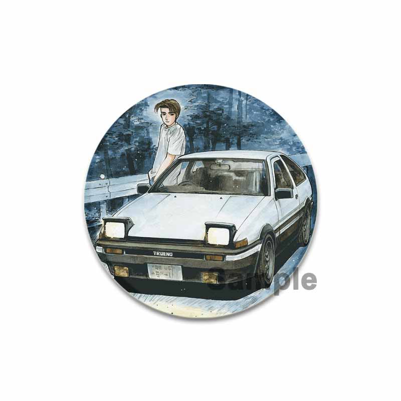 32/44/58MM Initial D Anime Enamel Pins for Clothes Bag Decor Round Cartoon Brooches On Backpack Racing Badge Jewelry Gift Accessory