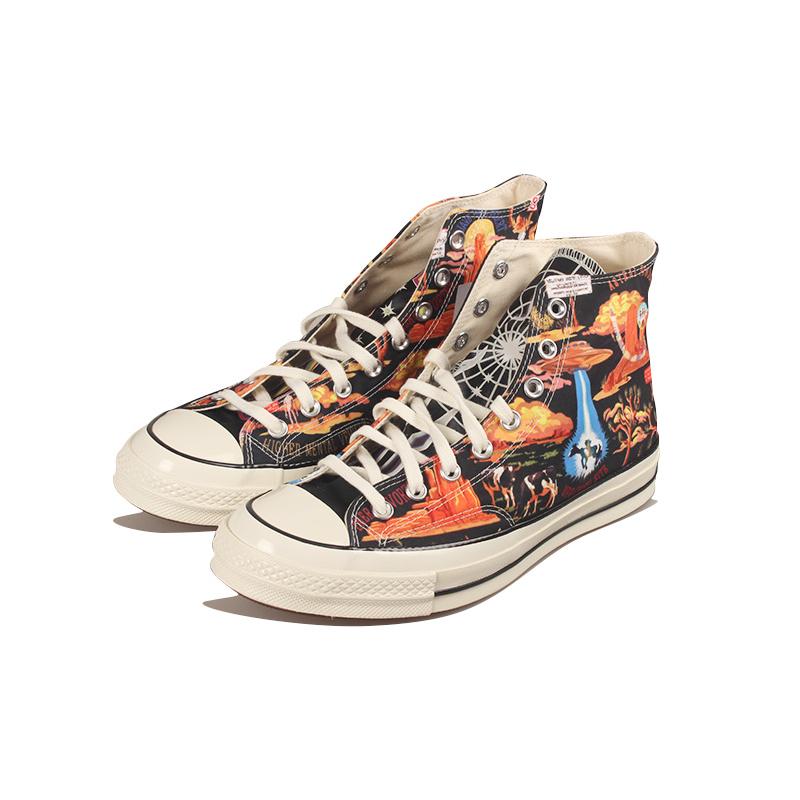 Converse 1970-е Chuck 70 Twisted Resort Chuck Taylor All Star Модный Комфорт Хайтопы Эспадрильи Унисекс Черный и Оранжевый