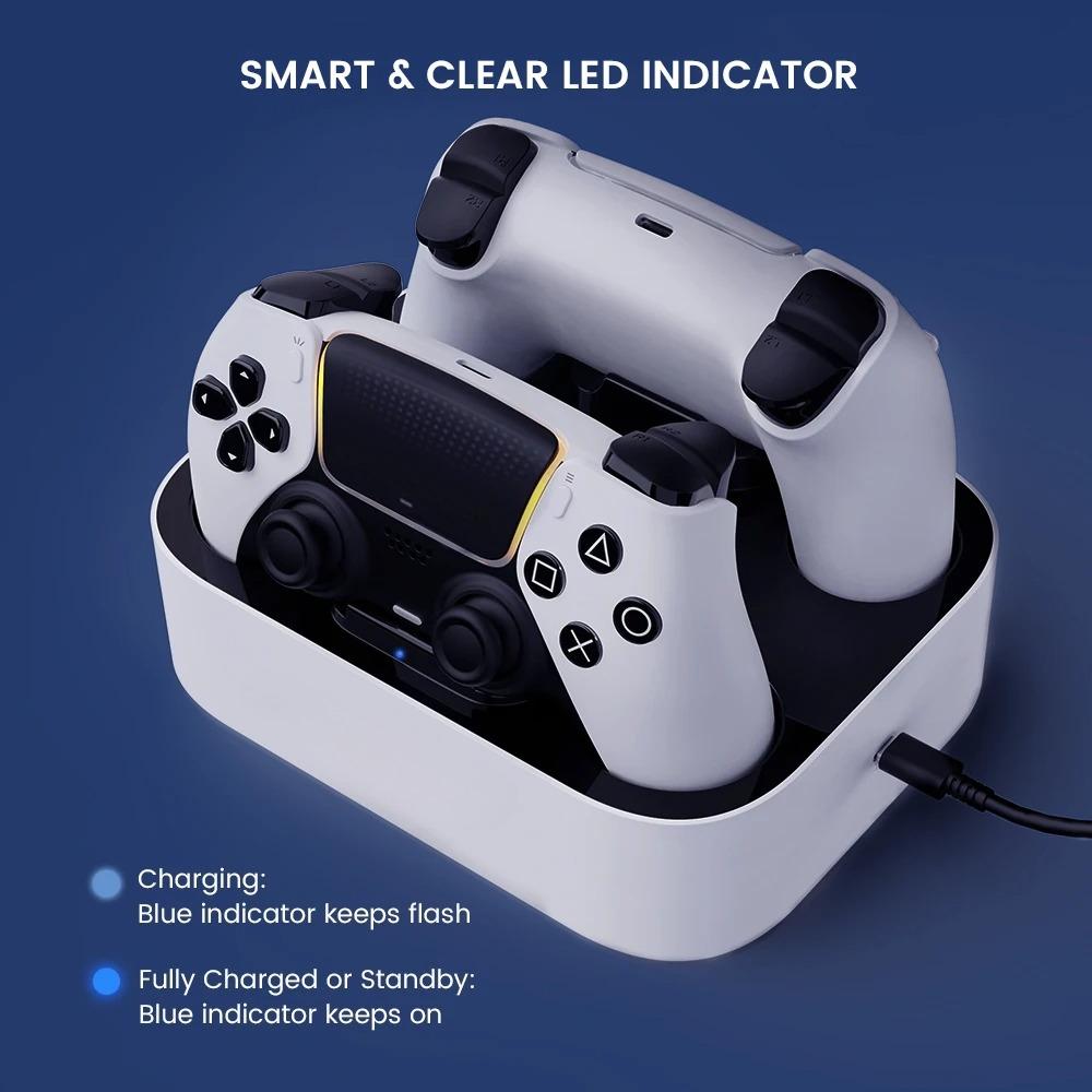 Зарядное устройство для двух контроллеров для PlayStation 5 / PS5 DualSense / Edge Станция зарядки контроллера Док-станция