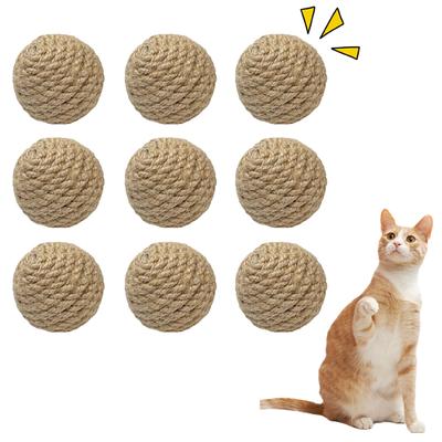 5 ШТ. Кошачий звучащий мяч Интерактивный Ручной работы Сизалевый кошачий когтеточный мяч Издает звуки Кошачья игрушка Домашний Котенок Мяч Игрушки