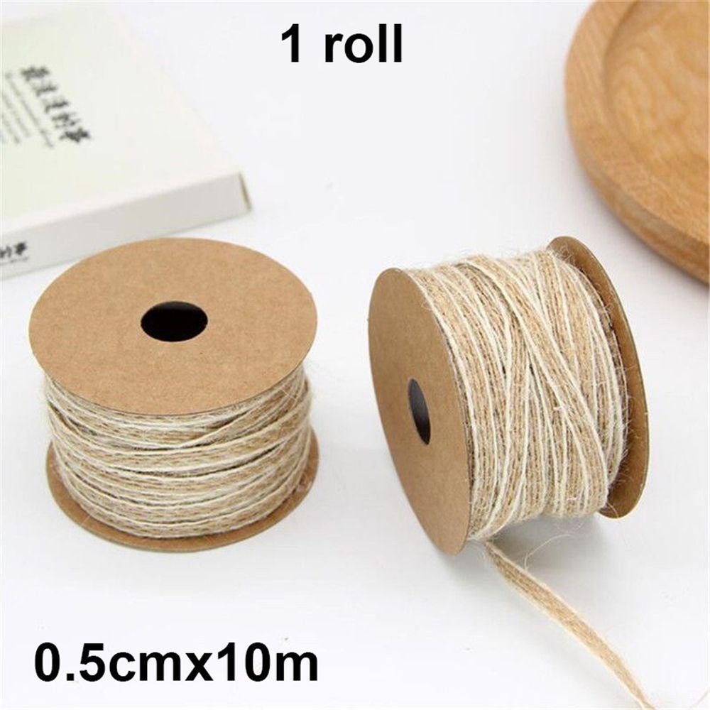 0.5mm Wedding Decor Lace Rustic Ornament Jute Burlap Rolls Trims Tape Hessian Ribbon Fish Silk Rope
