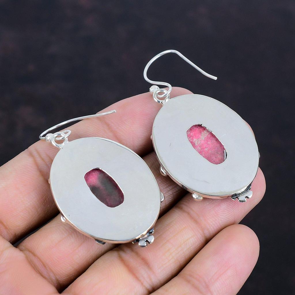 Thulite Earring Gemstone Jewelry Decent Earrings 925 Sterling Silver Earring Handmade Stylish Earring Original Thulite Jewelry Gifts For Her