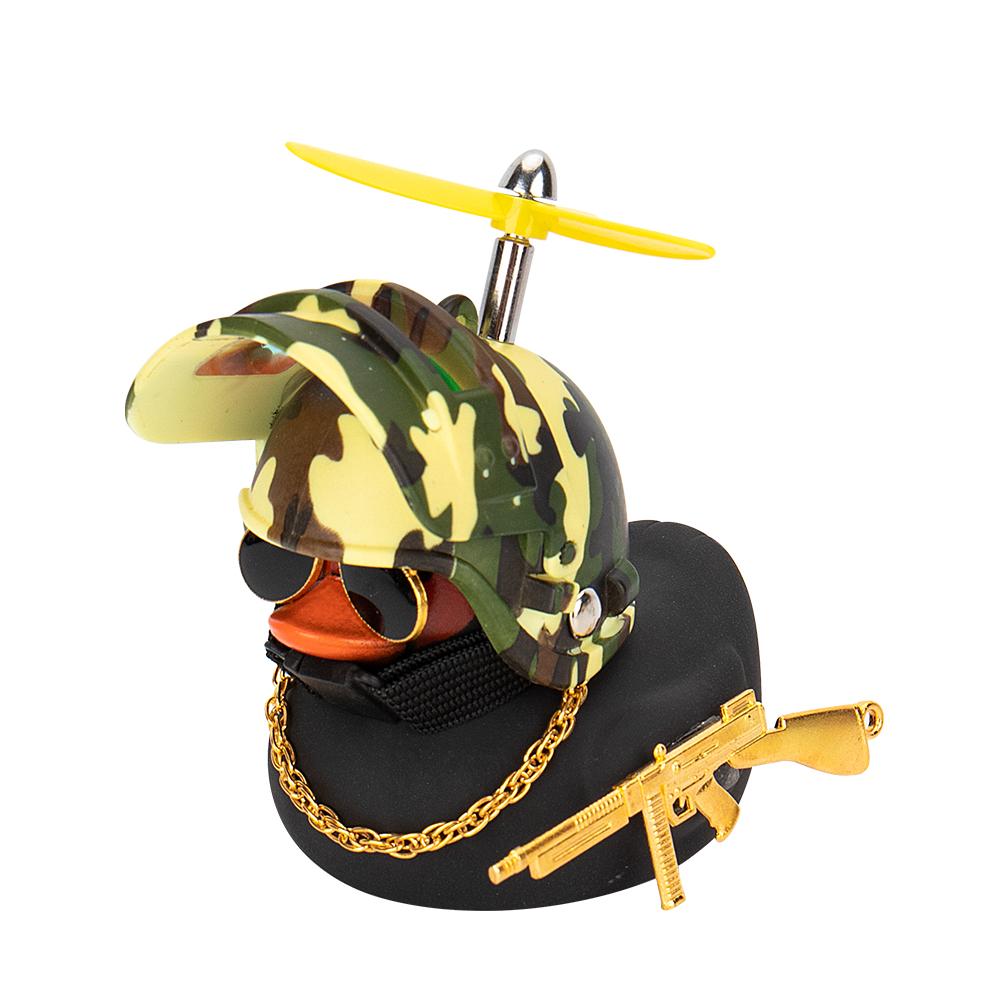 Motor Accessories Yellow Duck with Helmet for Bike Without Lights Auto Car Accessories Duck In The Car Car Interior Decoration